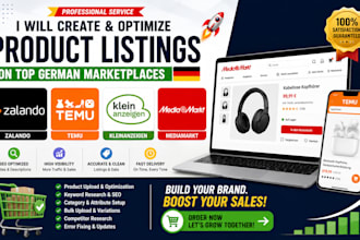 create and optimize zalando, temu, kleinanzeigen, mediamarkt product listing