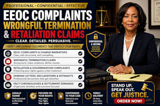 draft eeoc complaints, wrongful termination and retaliation claims