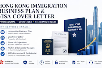 write hong kong visa immigration business plan with cover letter