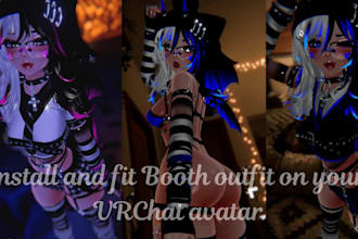convert, fit booth outfit, clothing and accessories to your vrchat avatar