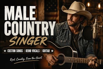 be custom male country acoustic guitar player and demo ballad singer song writer