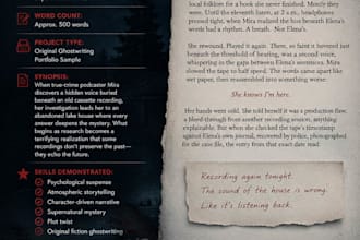 ghostwrite an original short story or novella