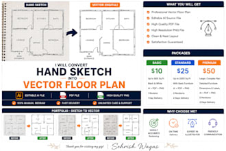 convert hand sketch to vector floor plan