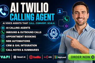 build ai voice agent vapi retell ai twilio calling agent n8n automation ghl