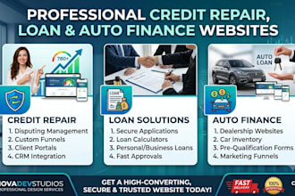 design a high converting credit repair auto finance loan website loan funnel