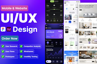 do ui ux design, figma website ui ux design, mobile app ui ux design
