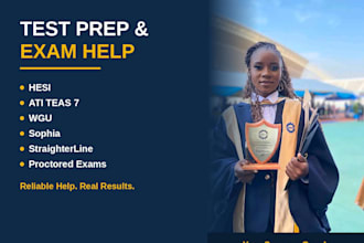 assist with hesi, ati teas 7, studycom, sophia, straighterline and purdue global