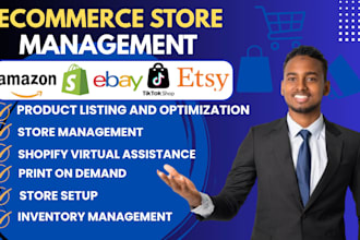 do shopify management, shopify manager, tiktok shop, esty store, product listing