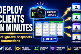 build gohighlevel snapshots, funnels and CRM automations for agencies