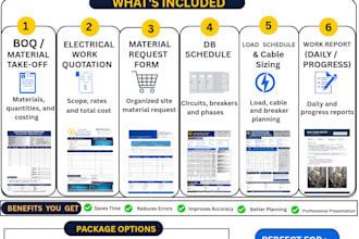 prepare electrical boq and material takeoff