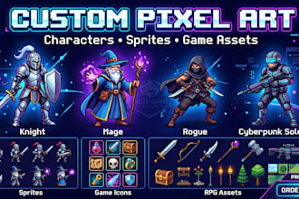 create custom 2d pixel art game assets