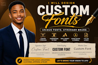 create a custom handwritten font, typography logo for your brand