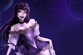 create a dark fantasy character illustration