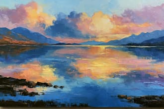 paint landscape in oil painting