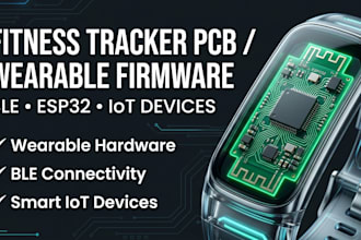 design fitness tracker pcb, wearable firmware, ble, esp32 and iot devices