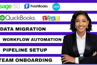 do quickbooks xero zoho sage 50 freshbooks data migration setup