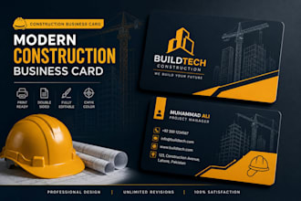 design a modern and professional construction business card