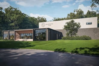 design 3d restaurant, cafe, bar exterior rendering, 3d architectural rendering