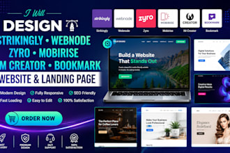design strikingly webnode zyro mobirise im creator bookmark website landing page