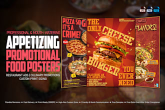 design eye catching food posters and restaurant menu ads