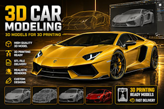 do 3d car modeling 3d car model 3d printing vehicle model stl cad designs render