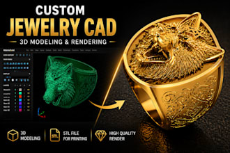 create custom jewelry cad design and 3d modeling