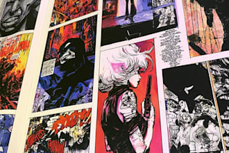 draw a unique comic book page or manga page