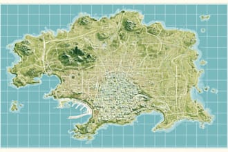 create doodle illustrated vector map