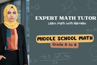 teach middle school math for grades 6 to 8