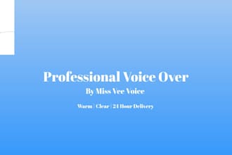 do a calming female voice over for meditation and ads