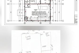 redraw hand sketch to cad 2d floor plan and permit drawings