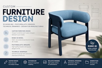 design modern furniture and create photorealistic 3d renders