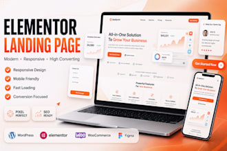 design a wordpress landing page or elementor landing page