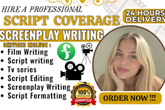 write professional script coverage and screenplay analysis with script feedback
