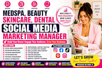 medspa, beauty skincare dental social media marketing manager