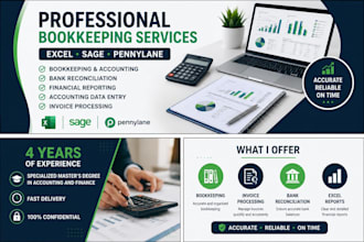 do bookkeeping and accounting in excel, sage, pennylane