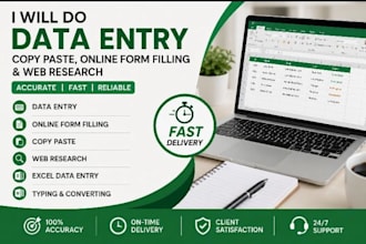 do data entry, online form filling, copy paste and web research