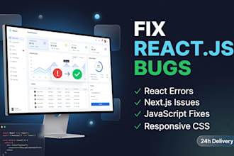 fix react js bugs, frontend issues, and javascript errors