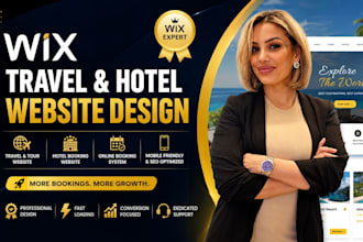 do wix website design travel vacation website tour website hotel booking website