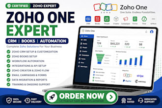 setup zoho one, zoho CRM, zoho books and workflow automation
