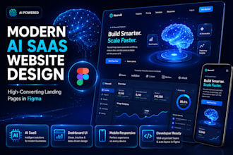 design a modern ai saas website and landing page in figma