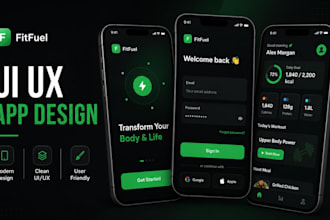 design modern mobile app UI UX and website UI in figma