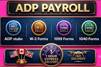 calculate your payroll stubs, paycheck, w2 and 1040 urgent
