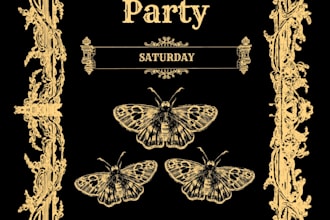 design luxury black and gold birthday invitation card