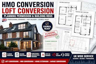 design UK hmo conversion, loft conversion, planning permission and building regs