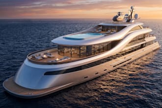 render 3d yacht, boat, and ship models in blender, sketchup, or solidworks