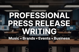 write a professional press release for music, brands, events, or business