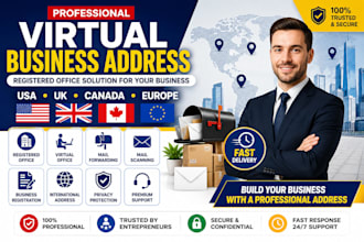provide USA UK virtual business address and registered office service
