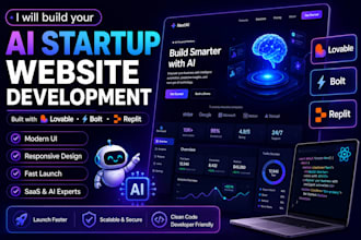 build your ai startup website using lovable, bolt, or replit