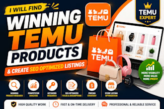 find winning temu products and create SEO listings